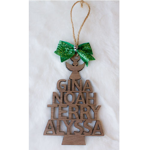 Family Personalized Ornament with names ~ Christmas tree ornament